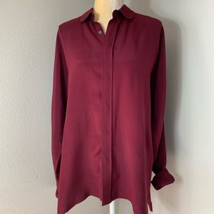Alasdair Maroon Button Down Blouse 2